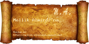Mellik Almiréna névjegykártya